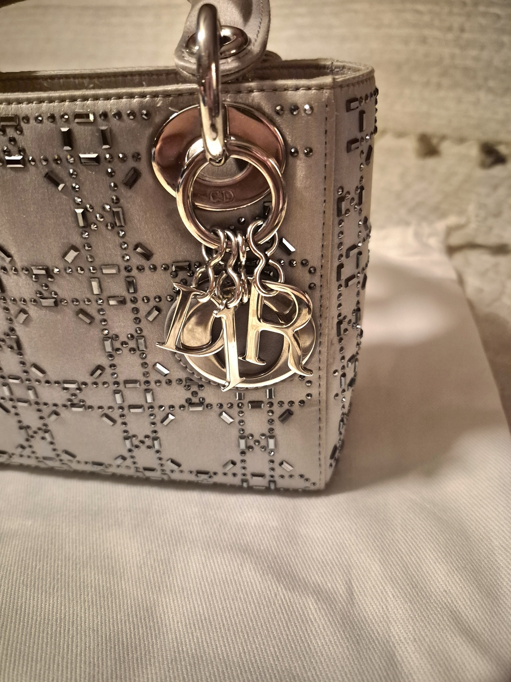 Christian Dior Satin Crystal Cannage Mini Lady Dior Limited Edition. - Picture 11 of 12